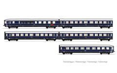 Rivarossi HR4389 - H0 - 5-tlg. Zugset Blauer Enzian, DB, Ep . III